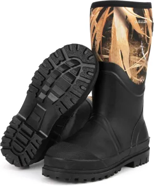 GUGULUZA Hunting Rubber Boots, Waterproof Hunting Boots with 6 mm Neoprene for Men, Insulated Rain Boots for Outdoors