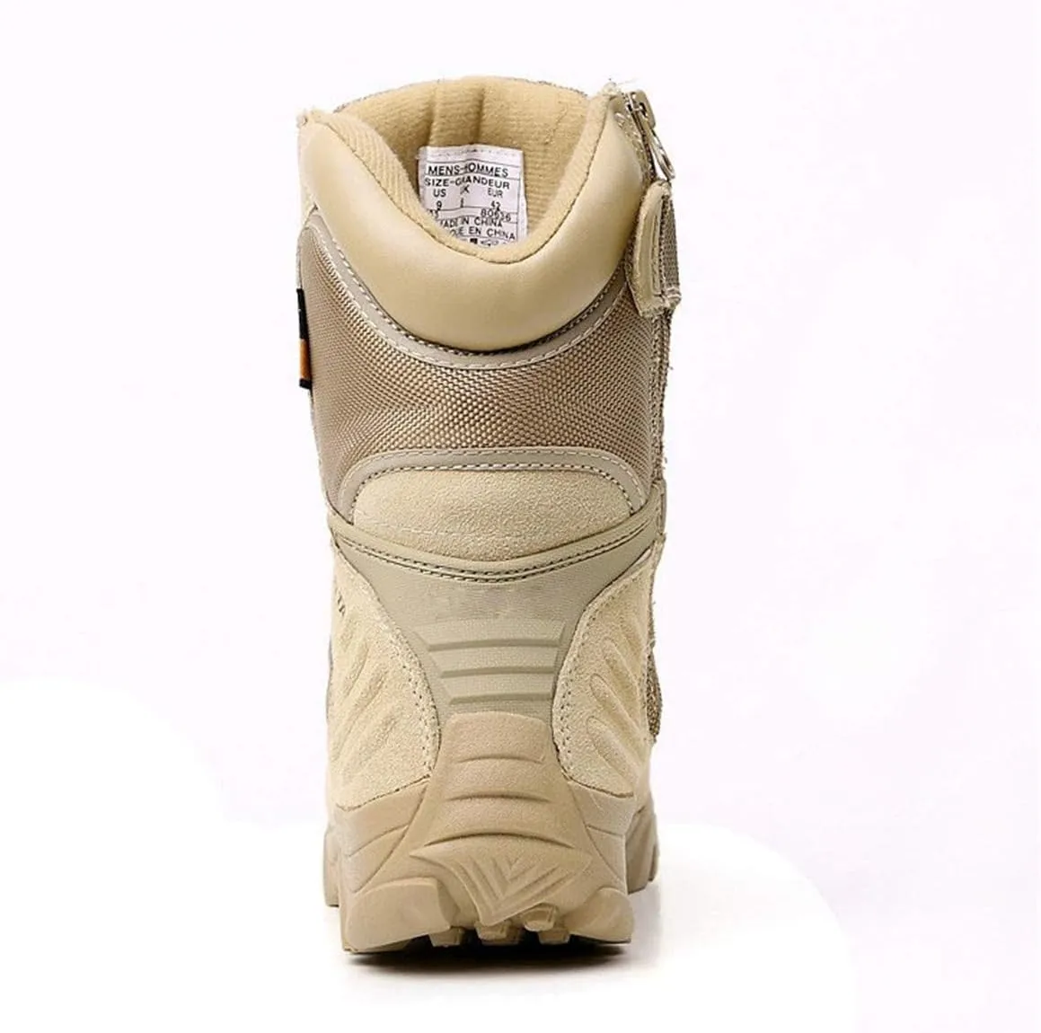HARGLESMAN Men's Tactical Boots 8 Inches Combat Military Work Desert Leather Boots with Zipper