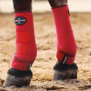 Harrison Howard Horse Sport Medicine Front Shock-Absorbing Boots All-Round Lower Limb Protection & Support Sport Boots Perfect for Endurance Training and Performance Pack of 2 Scarlet Red L