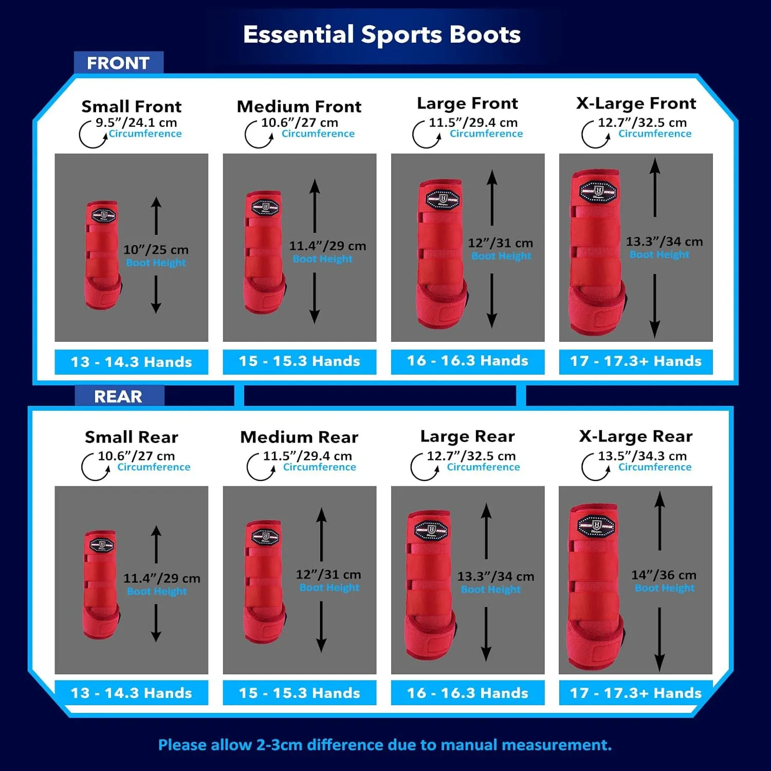 Harrison Howard Horse Sport Medicine Front Shock-Absorbing Boots All-Round Lower Limb Protection & Support Sport Boots Perfect for Endurance Training and Performance Pack of 2 Scarlet Red L