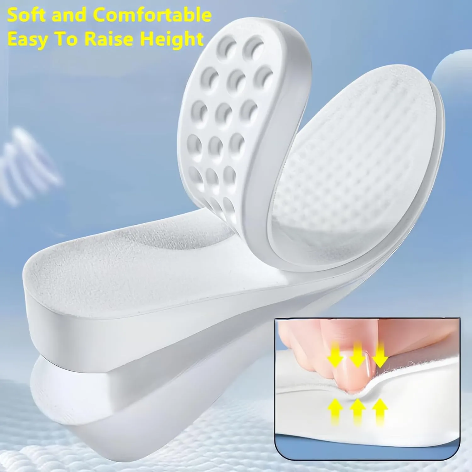 Height Boosting Increase Insoles Shoes for Woman Men,Brandone Height Boosters Insoles,Plantillas para Zapatos De Hombre,Shoe Height Inserts Heel Lifts for Men,Shoe Lifts (10.31''Lx2''UP) (1PAIR)