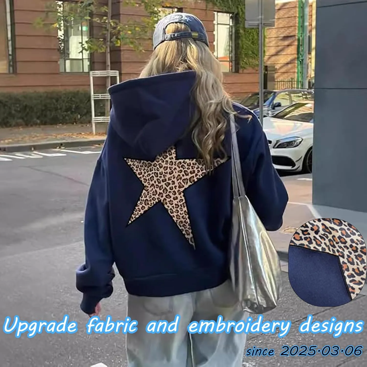 heyheyshine Star Graphic Hoodies Oversized Y2k Leopard Print Hooded Sweatshirt Cheetah Hoodie Streetwear Unisex Pullover Tops