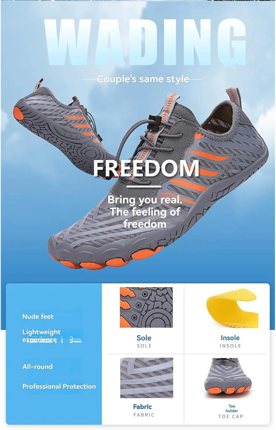 Hiking Water Shoes with Arch Support for Women Walking Barefoot Shoes Women Waterproof Quick-Dry Outdoor Athletic Running Sports for Swim Pool Beach Surf Walk Water Yoga River Lake Hiking