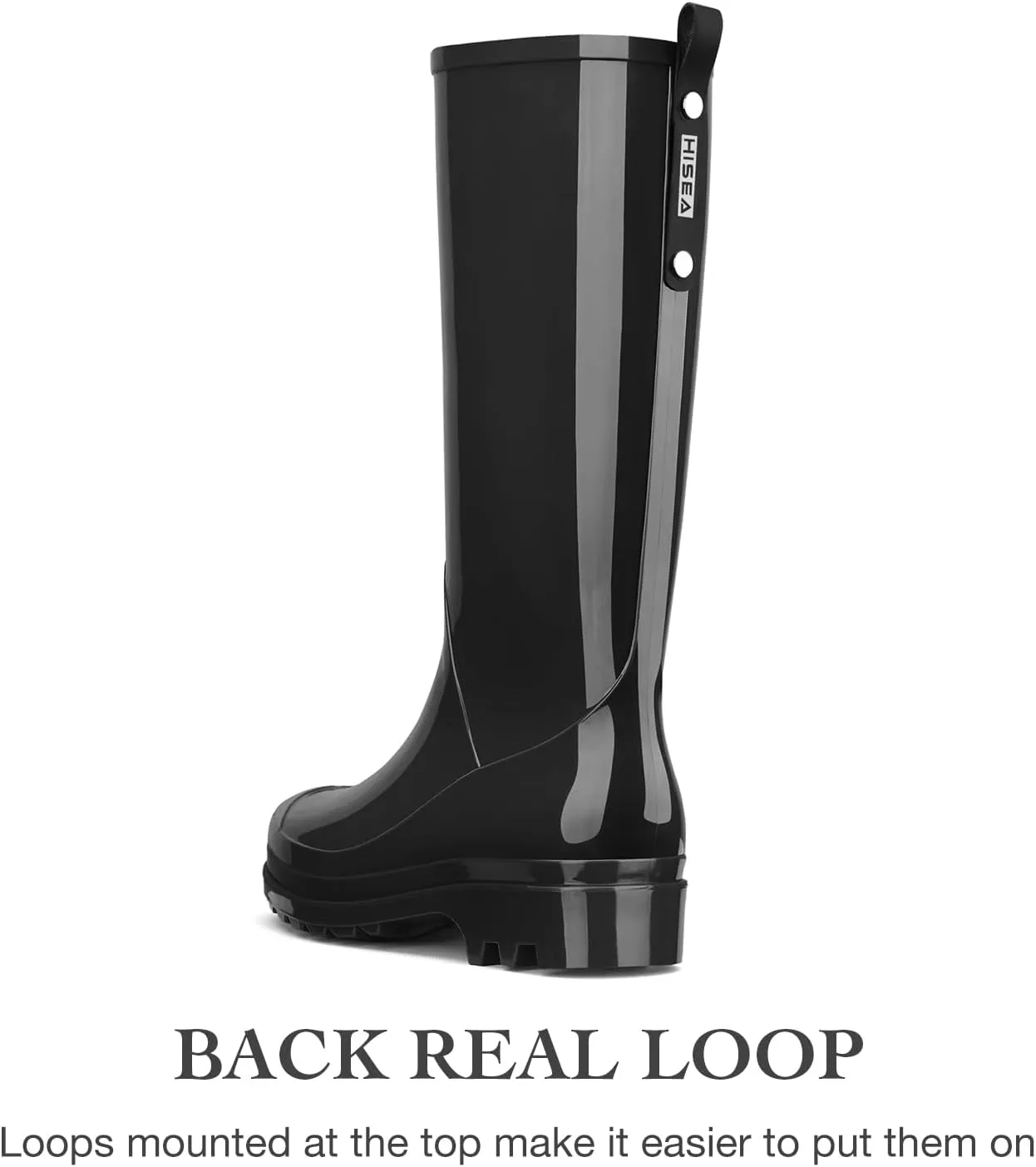 HISEA Rain Boots for Women Waterproof Garden Boots, Knee High Rain Shoes, Non Slip Seamless Welly