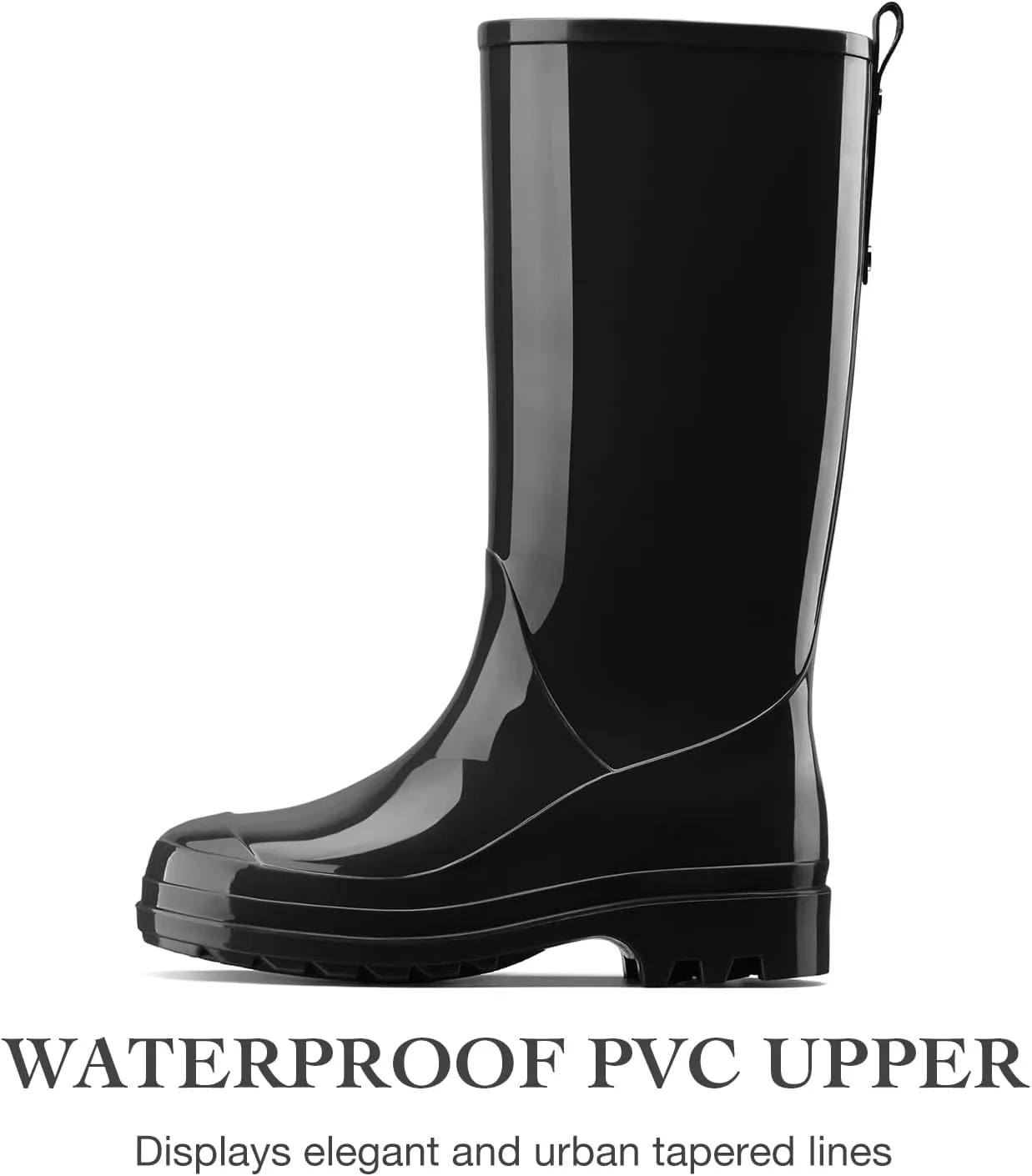 HISEA Rain Boots for Women Waterproof Garden Boots, Knee High Rain Shoes, Non Slip Seamless Welly
