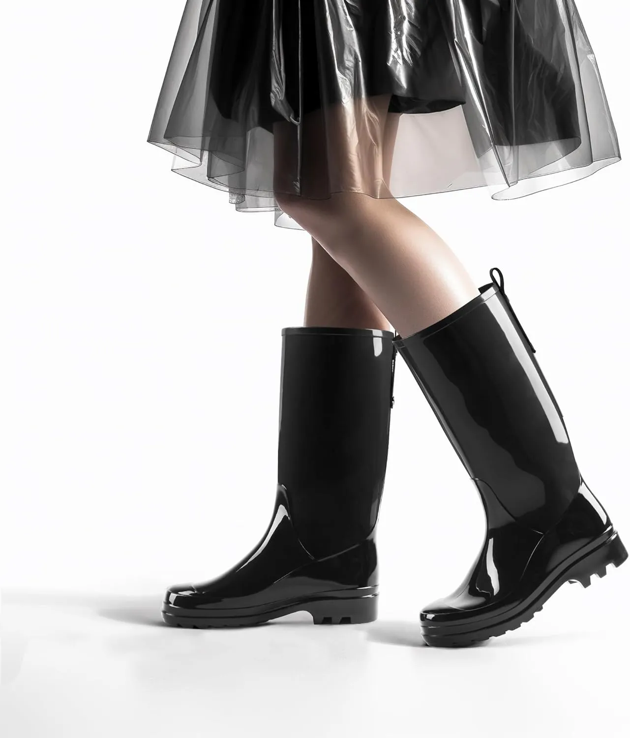 HISEA Rain Boots for Women Waterproof Garden Boots, Knee High Rain Shoes, Non Slip Seamless Welly