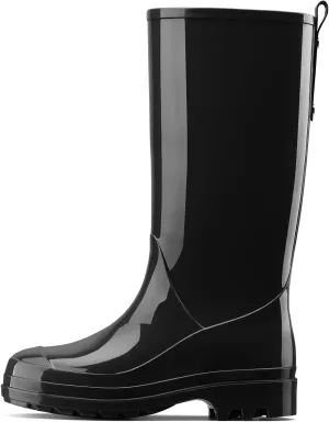 HISEA Rain Boots for Women Waterproof Garden Boots, Knee High Rain Shoes, Non Slip Seamless Welly