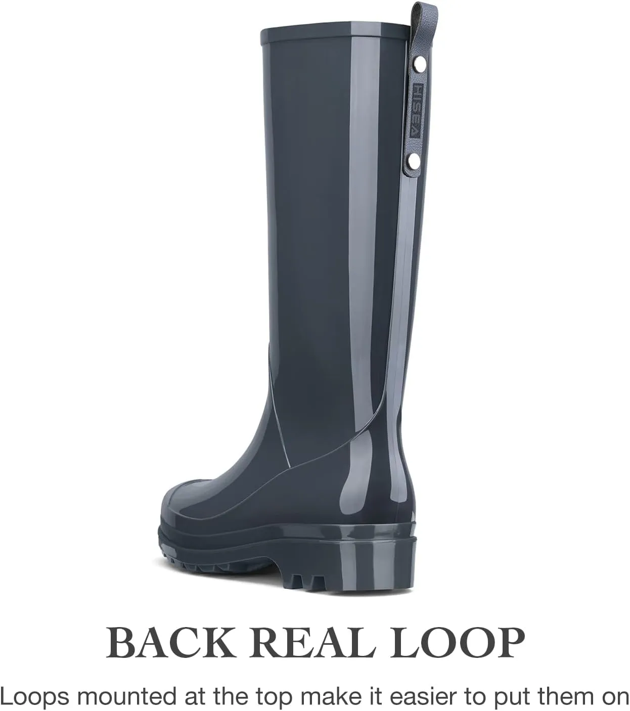 HISEA Rain Boots for Women Waterproof Garden Boots, Knee High Rain Shoes with Comfort Insole, Non-Slip Seamless Tall Rain Boots