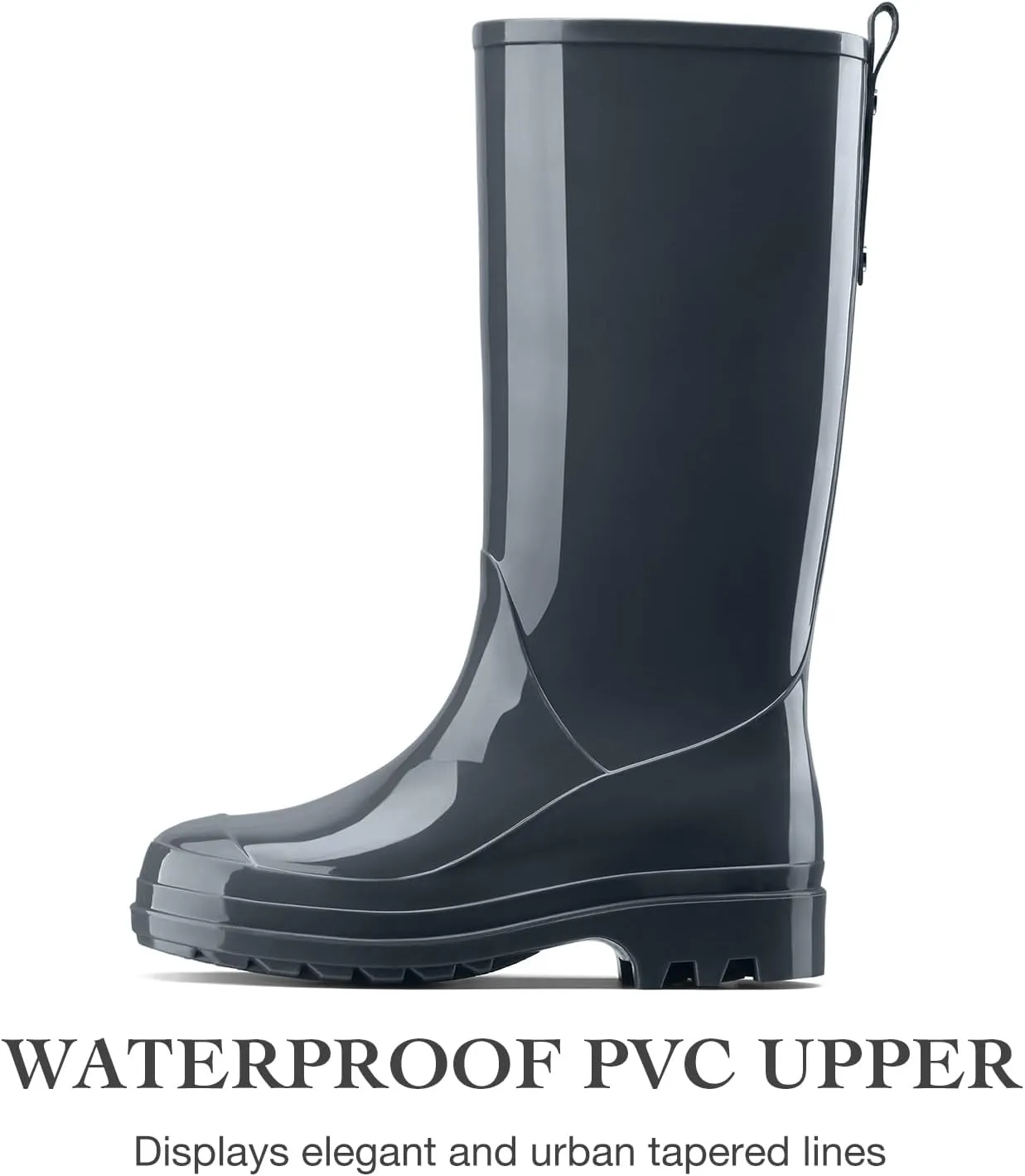 HISEA Rain Boots for Women Waterproof Garden Boots, Knee High Rain Shoes with Comfort Insole, Non-Slip Seamless Tall Rain Boots