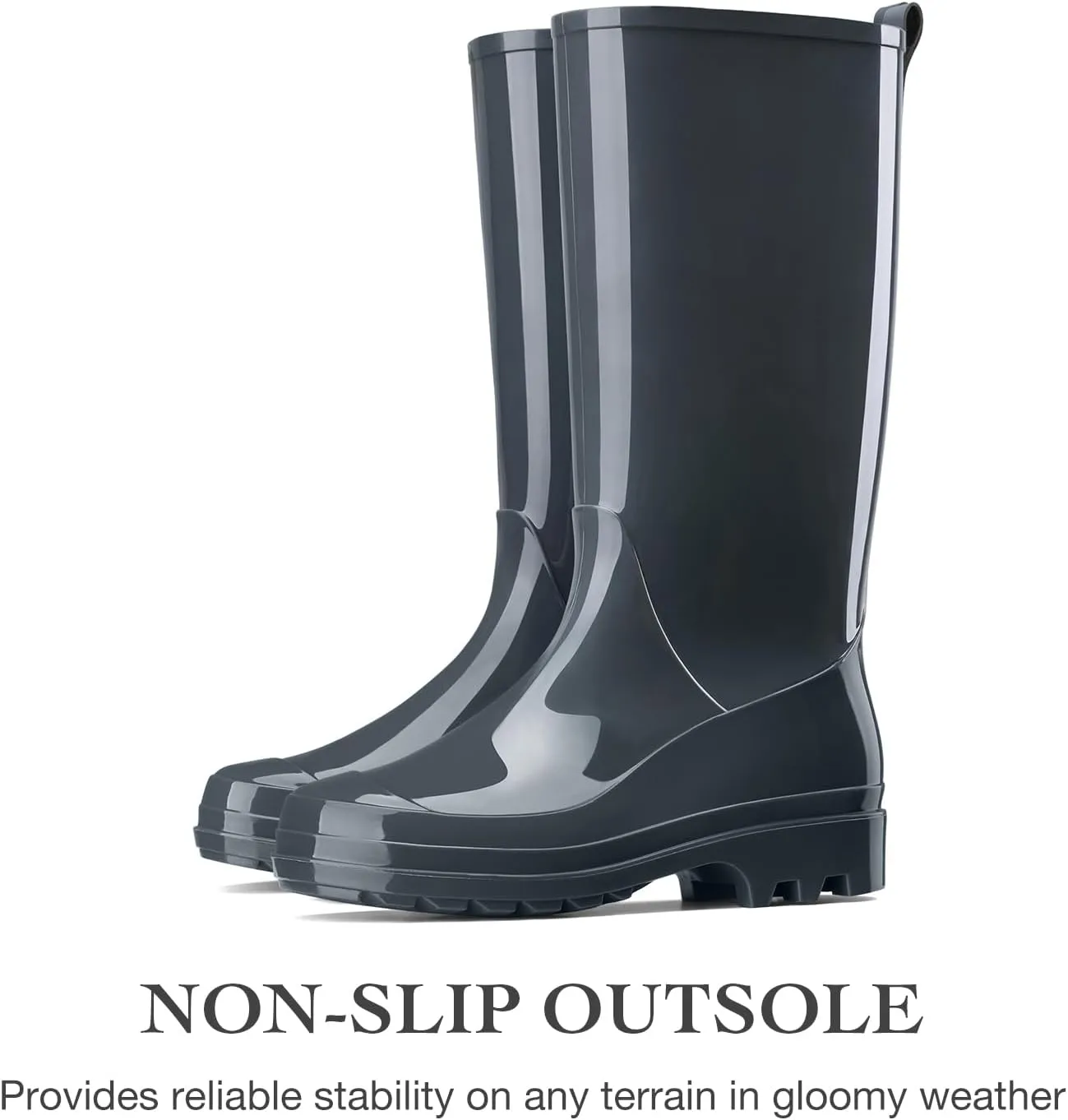 HISEA Rain Boots for Women Waterproof Garden Boots, Knee High Rain Shoes with Comfort Insole, Non-Slip Seamless Tall Rain Boots