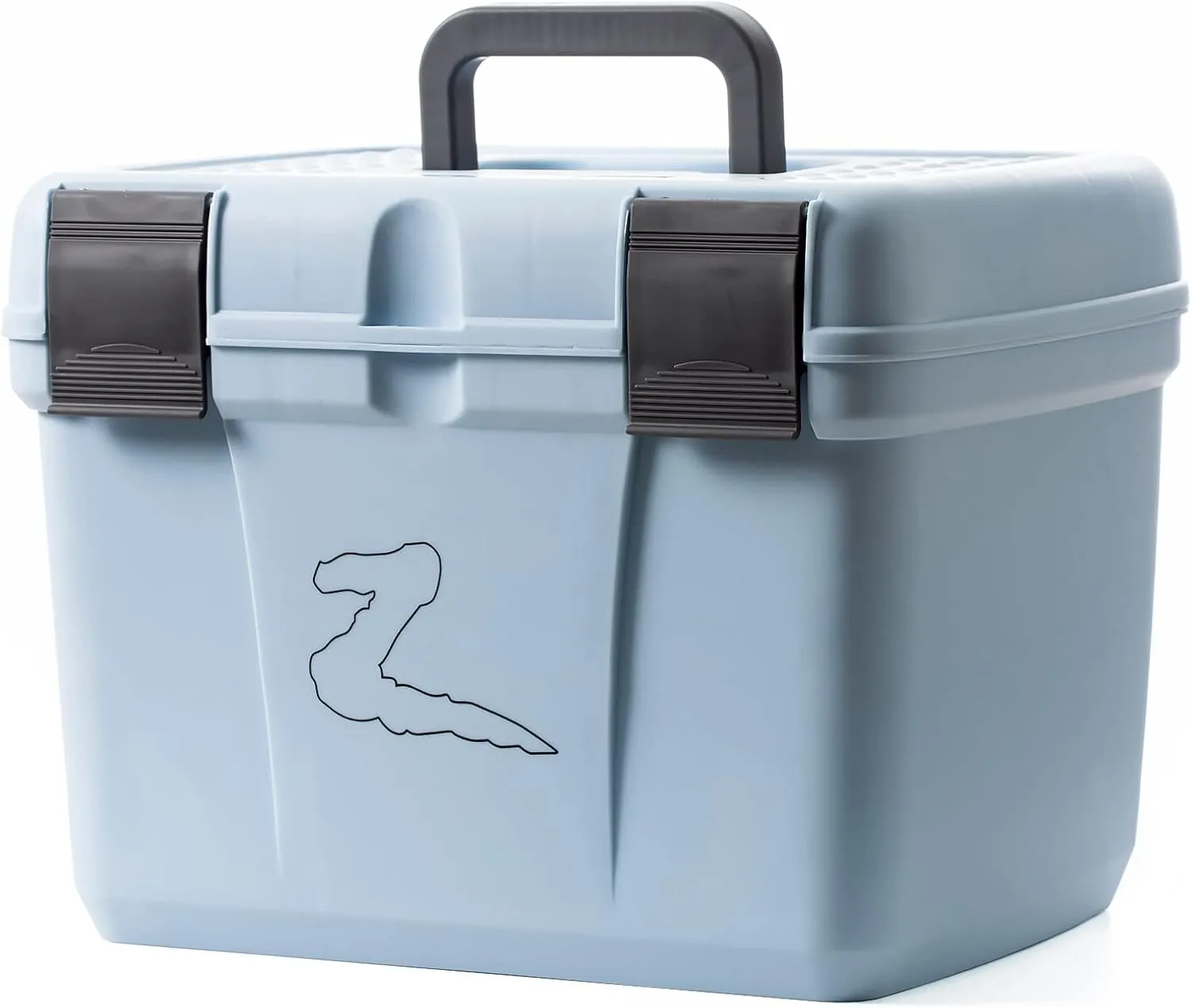 HORZE Smart Grooming Box for Horses, Dogs, Cats with Removable Tray | Non-Slip, Crack Resistant | 16" x 12" x 12" - Baby Light Blue - One Size