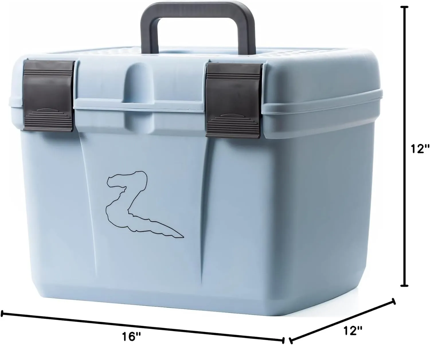 HORZE Smart Grooming Box for Horses, Dogs, Cats with Removable Tray | Non-Slip, Crack Resistant | 16" x 12" x 12" - Baby Light Blue - One Size
