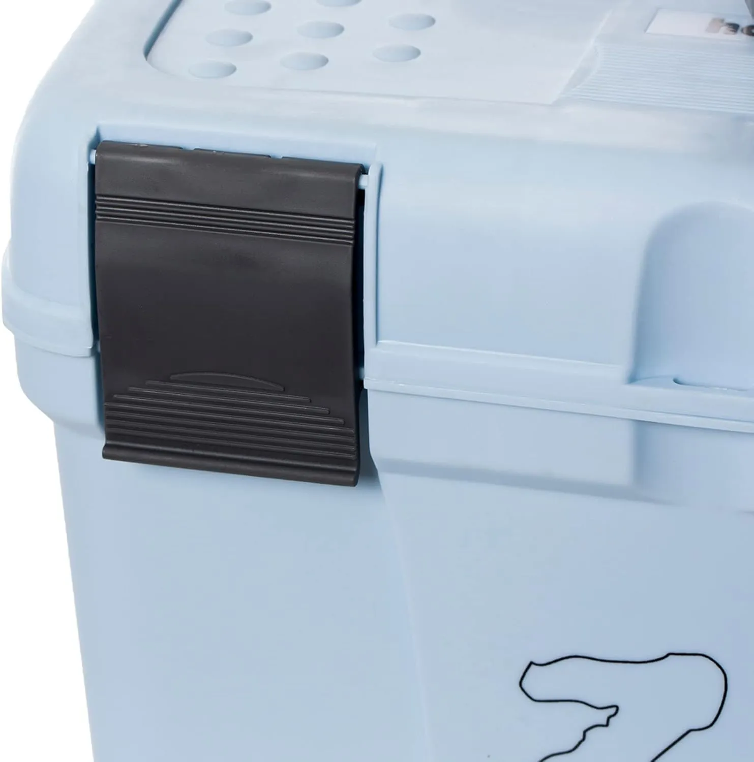 HORZE Smart Grooming Box for Horses, Dogs, Cats with Removable Tray | Non-Slip, Crack Resistant | 16" x 12" x 12" - Baby Light Blue - One Size