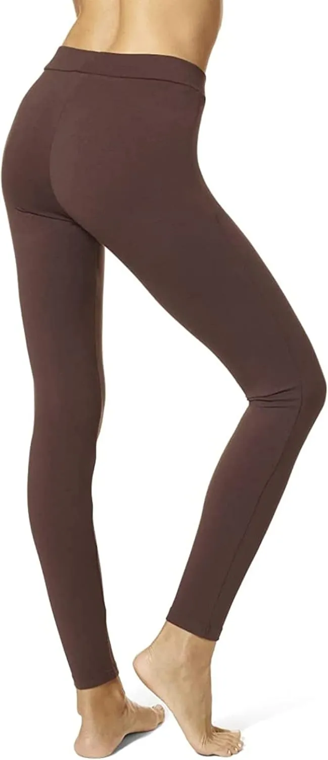 HUE Women's Wide Waistband Blackout Cotton Leggings, Assorted