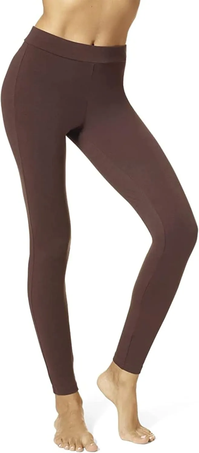 HUE Women's Wide Waistband Blackout Cotton Leggings, Assorted