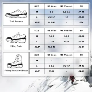 Ice Trekkers for Boots - Crampons Ice Cleats Traction Snow Grips for Boots Shoes with 23 Stainless Steel Spikes Anti Slip for Walking,Hiking,Climbing,Fishing and Mountaineering
