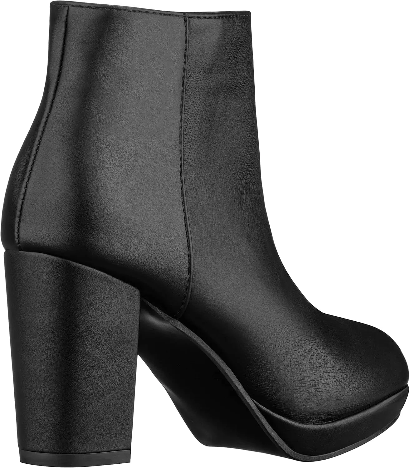 ILLUDE Women’s Ankle Bootie Side Zip Comfortable Block Heel Chunky Platform Ankle Boots