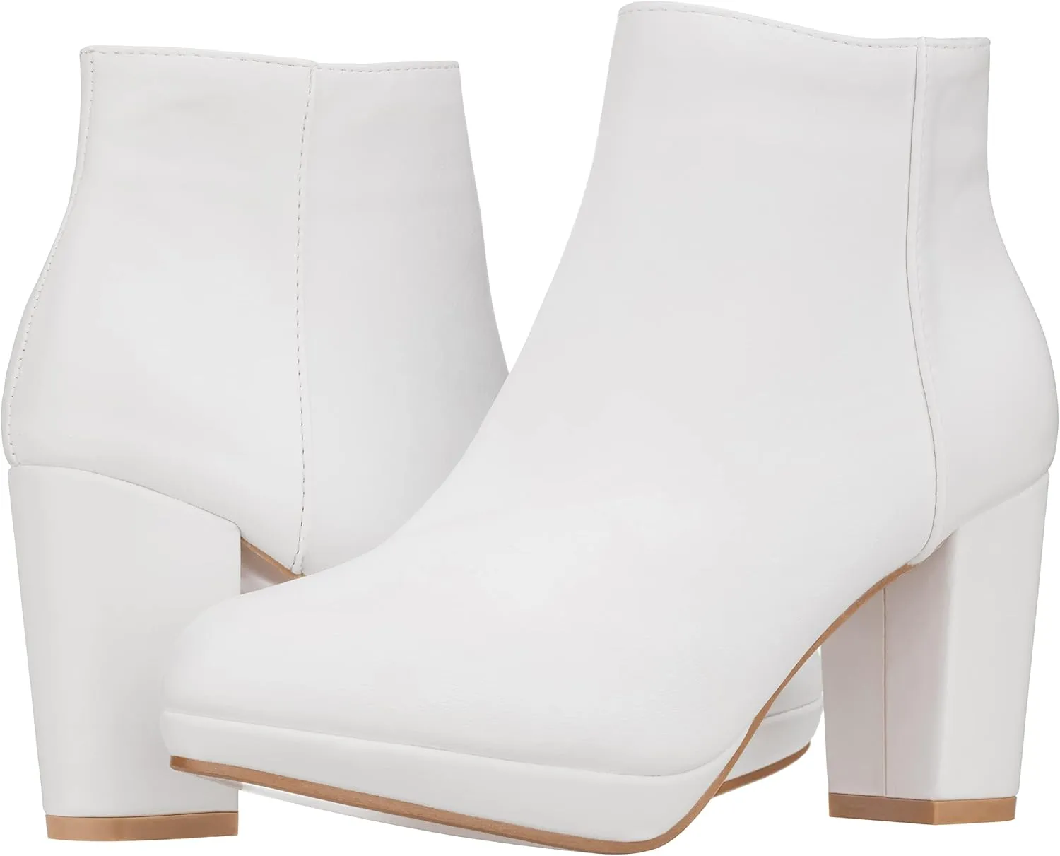 ILLUDE Women’s Ankle Bootie Side Zip Comfortable Block Heel Chunky Platform Ankle Boots