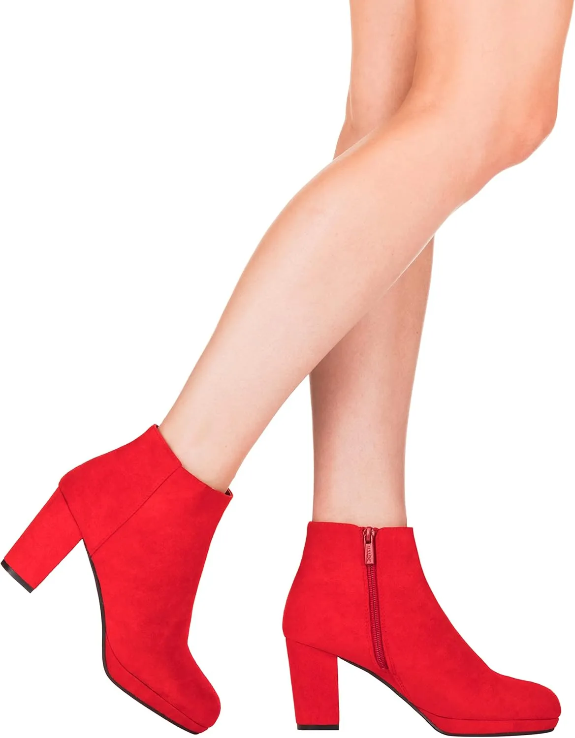 ILLUDE Women’s Ankle Bootie Side Zip Comfortable Block Heel Chunky Platform Ankle Boots