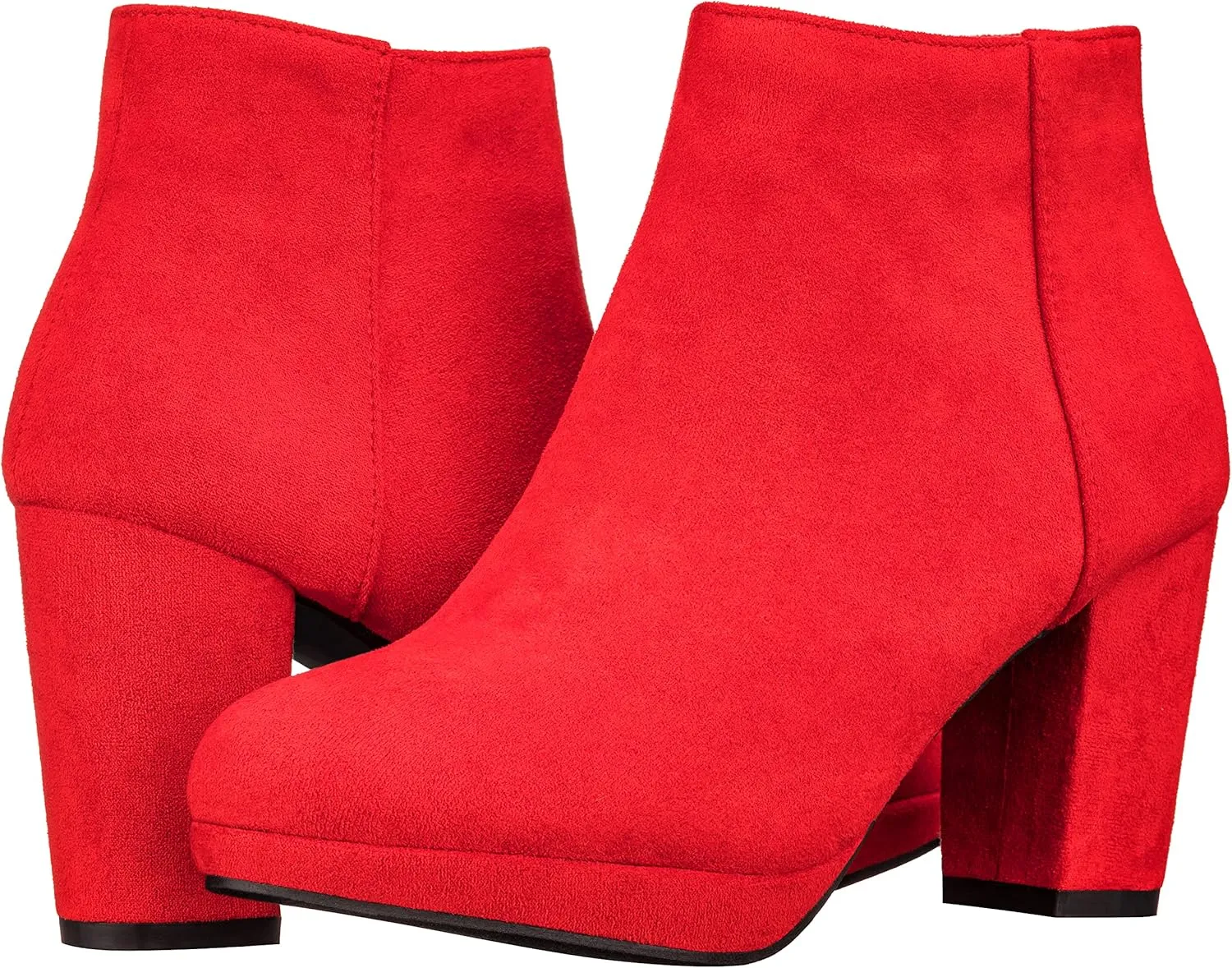 ILLUDE Women’s Ankle Bootie Side Zip Comfortable Block Heel Chunky Platform Ankle Boots