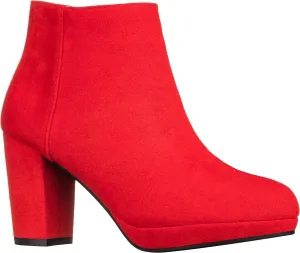 ILLUDE Women’s Ankle Bootie Side Zip Comfortable Block Heel Chunky Platform Ankle Boots
