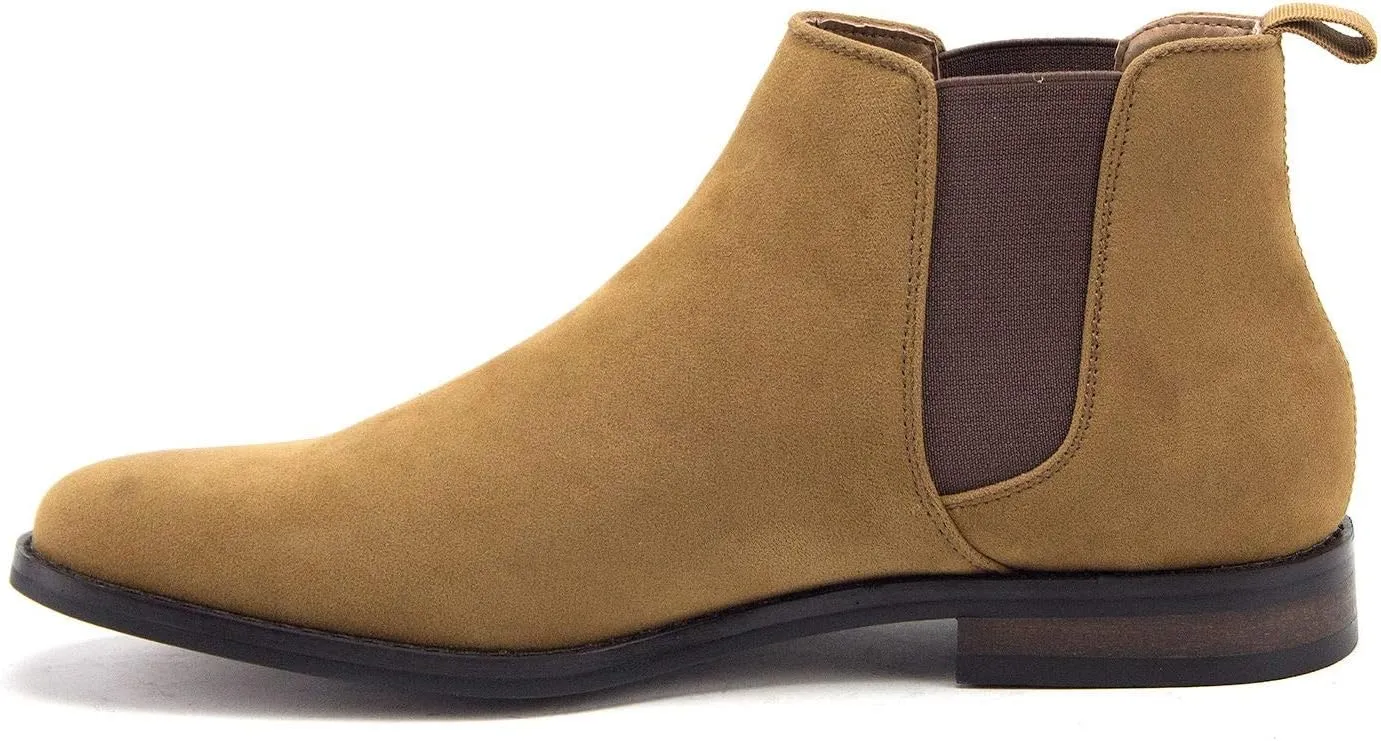 Jazamé Men's B-2963 Chuck Nubuck Suede Pull-On Round Toe Chelsea Boots