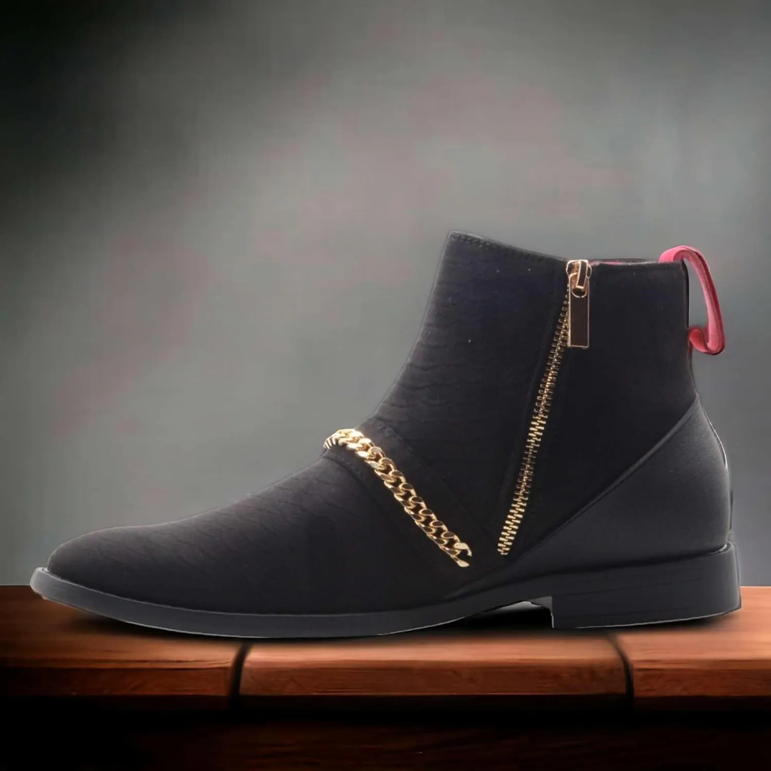 Jazamé Men's B-2963 Chuck Nubuck Suede Pull-On Round Toe Chelsea Boots
