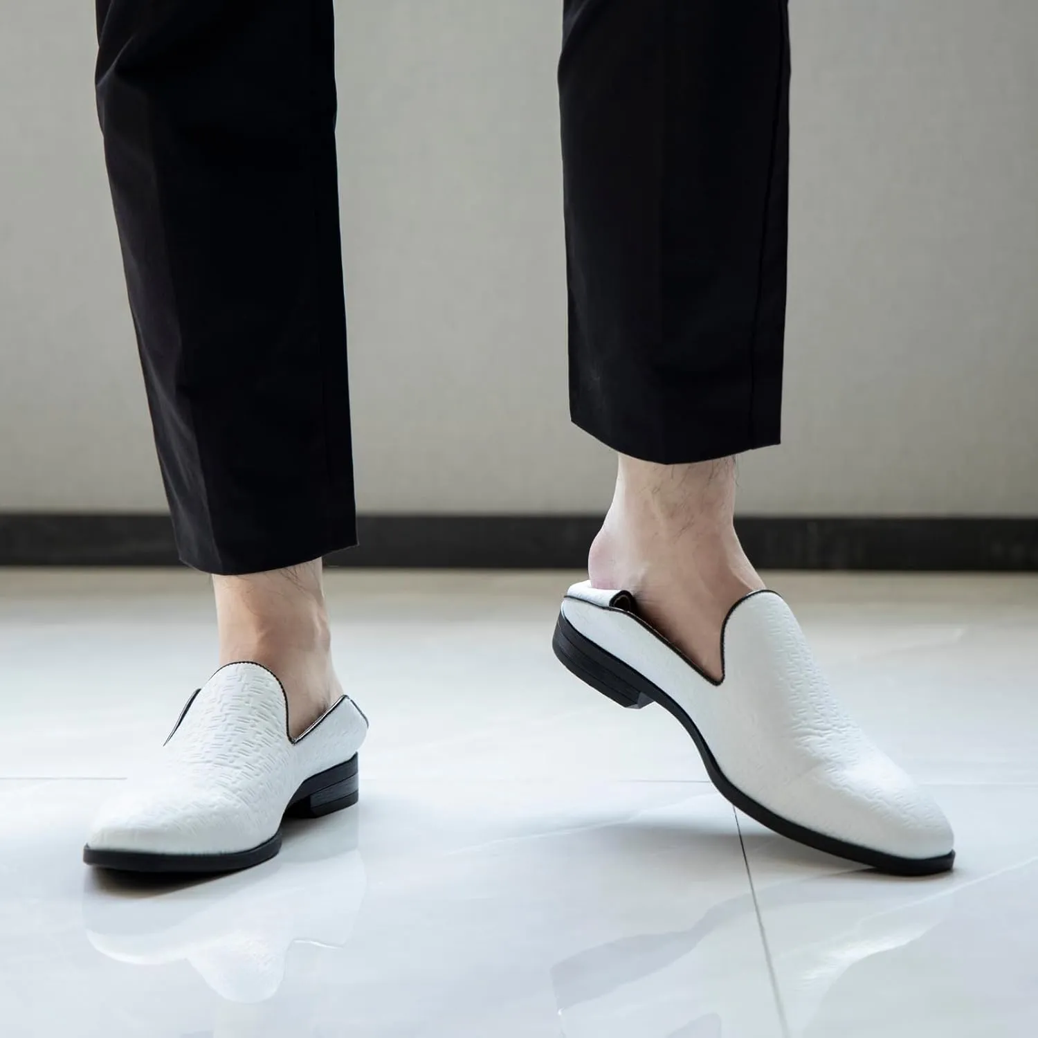 JITAI Luxury Men Shoes Black Loafers Leather Men 's Casual Shoes Brand Comfortable