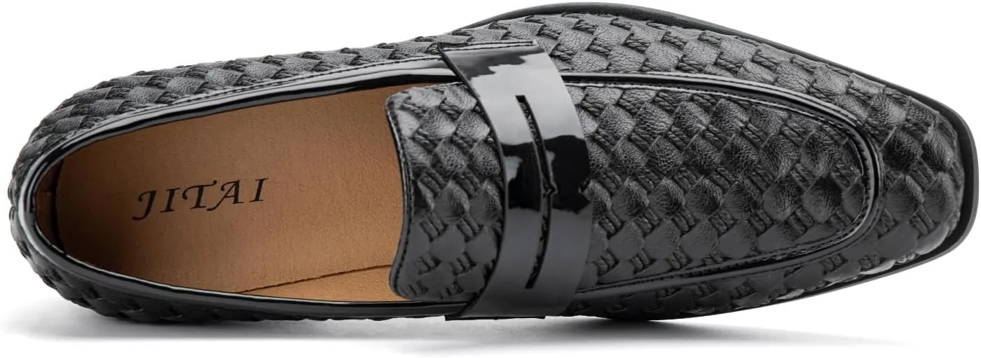 JITAI Mens Velvet Loafers Dress Shoes Loafers for Men Tuxedo Suit Shoes