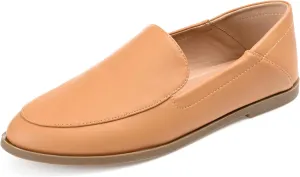 Journee Collection Womens Leather Flat Loafers