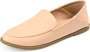 Journee Collection Womens Leather Flat Loafers