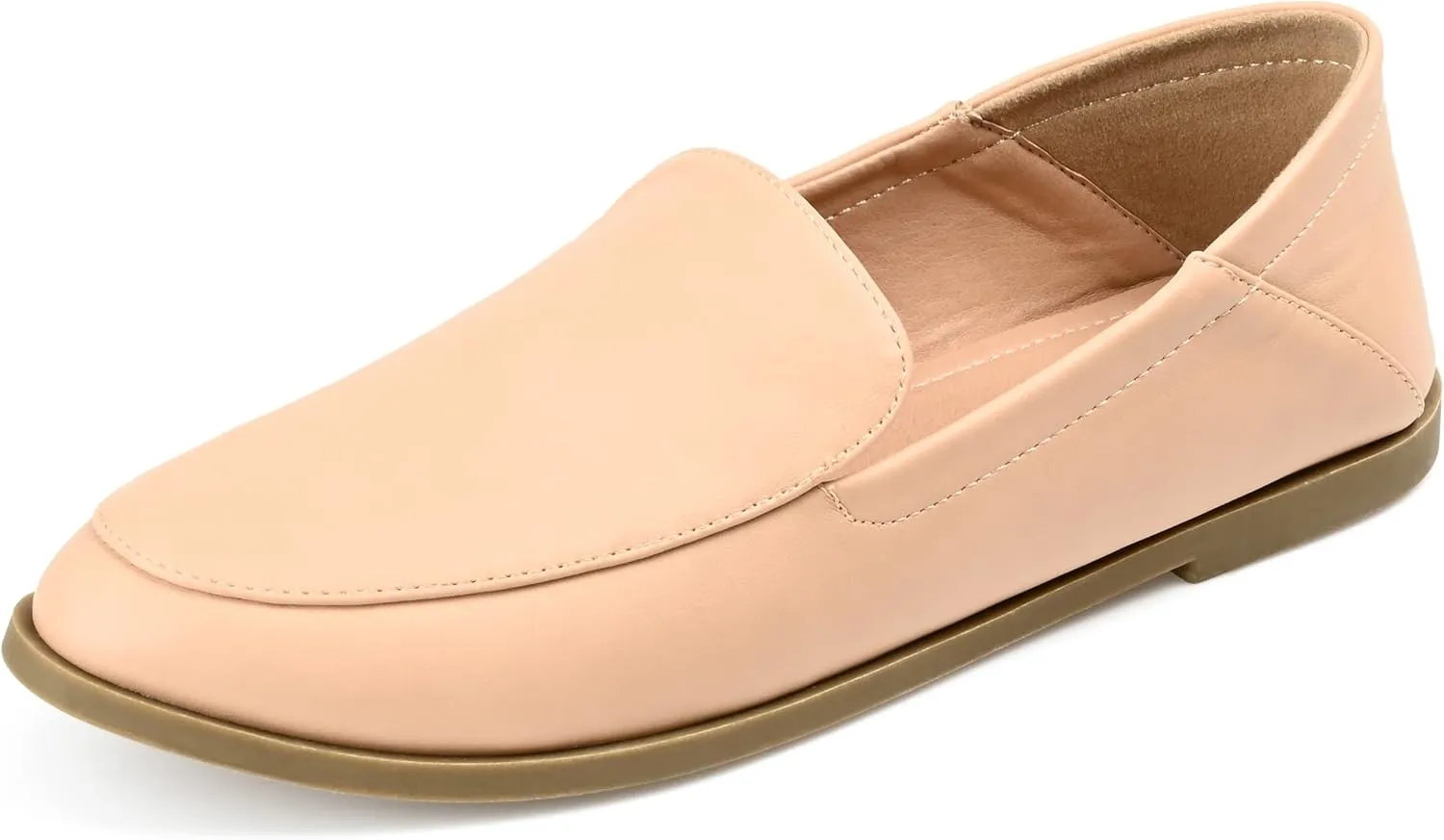 Journee Collection Womens Leather Flat Loafers