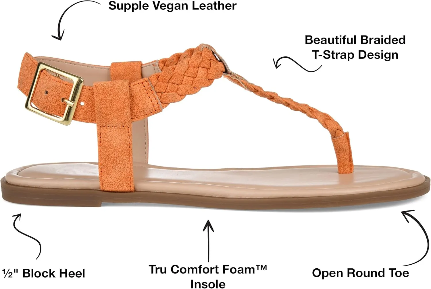 Journee Womens Genevive Ankle Strap Flat Sandals