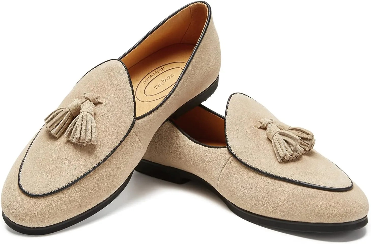 Journey West Men's Vintage Loafers for Men Belgian Loafers Slip-on Loafer Penny Loafer Casual Loafers