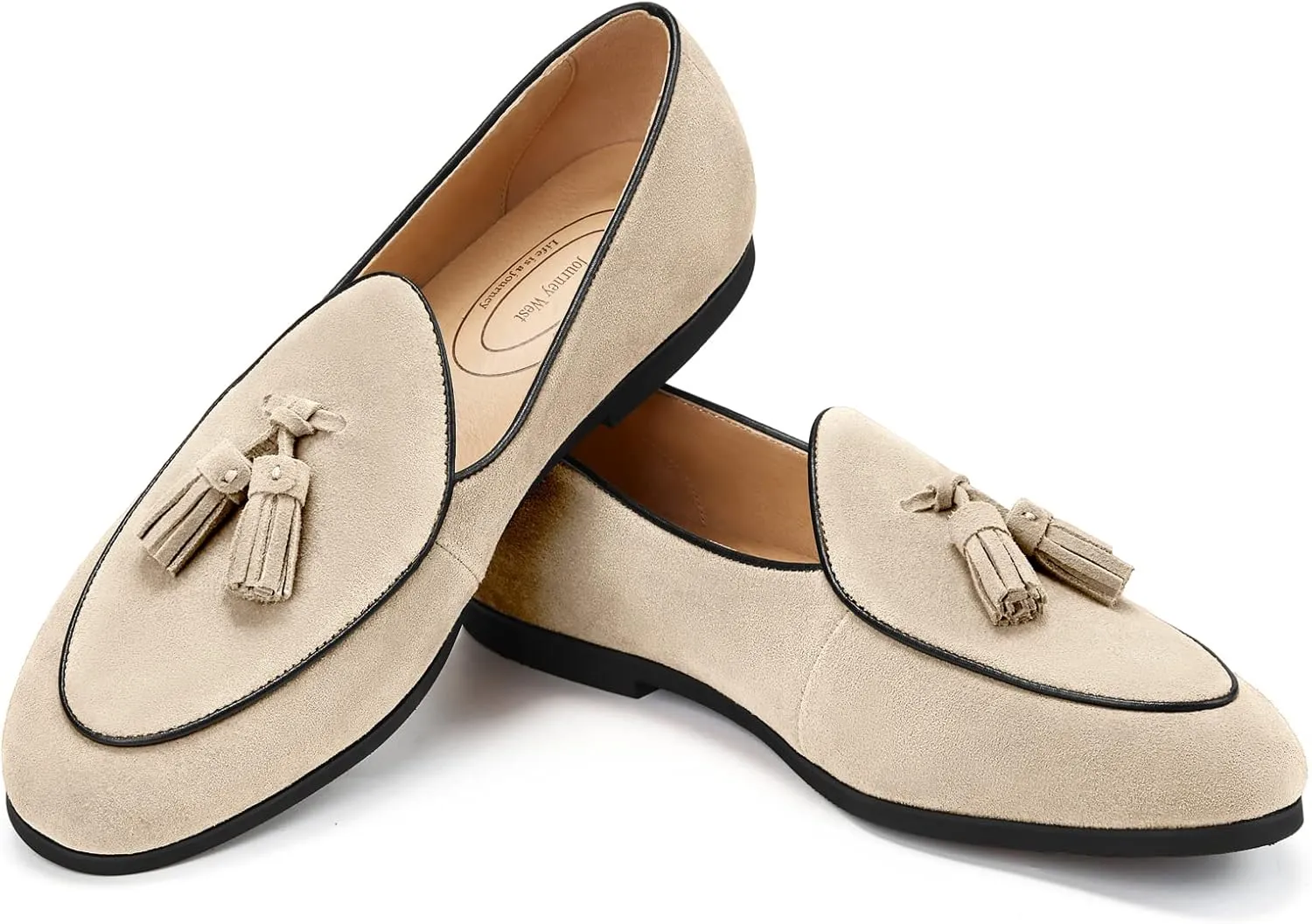 Journey West Men's Vintage Loafers for Men Belgian Loafers Slip-on Loafer Penny Loafer Casual Loafers