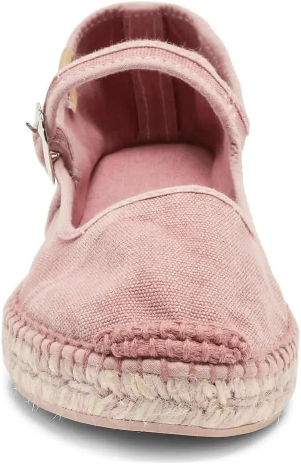 keleimusi Mary Jane Espadrilles for Women Woven Ballet Flats Washed Platform Espadrilles Outsole Shoes Canvas Summer Flats