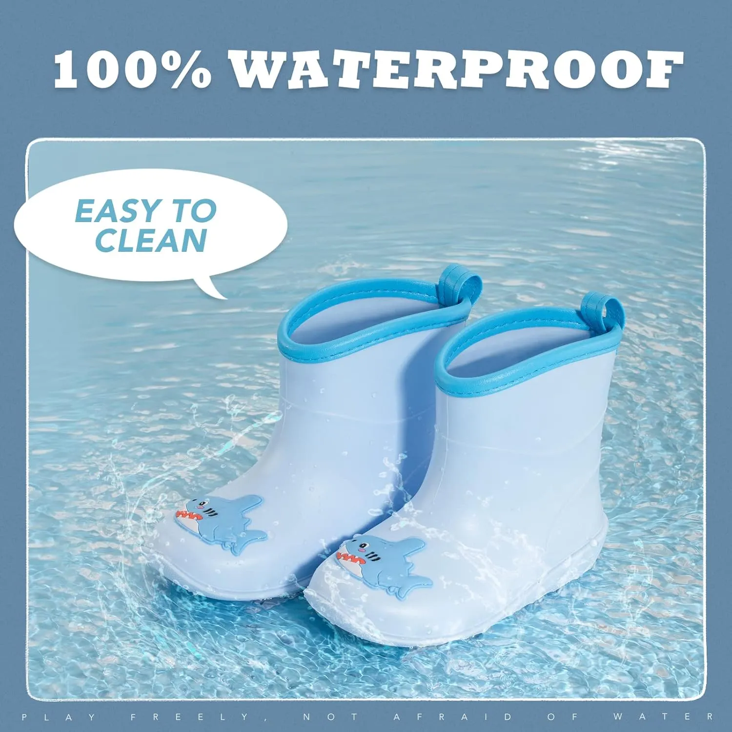 Kids Rain Boots Toddler Rain Shoes Children Waterproof Boots for Boys and Girls