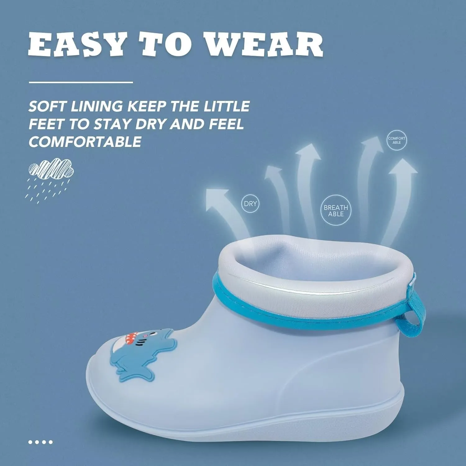 Kids Rain Boots Toddler Rain Shoes Children Waterproof Boots for Boys and Girls