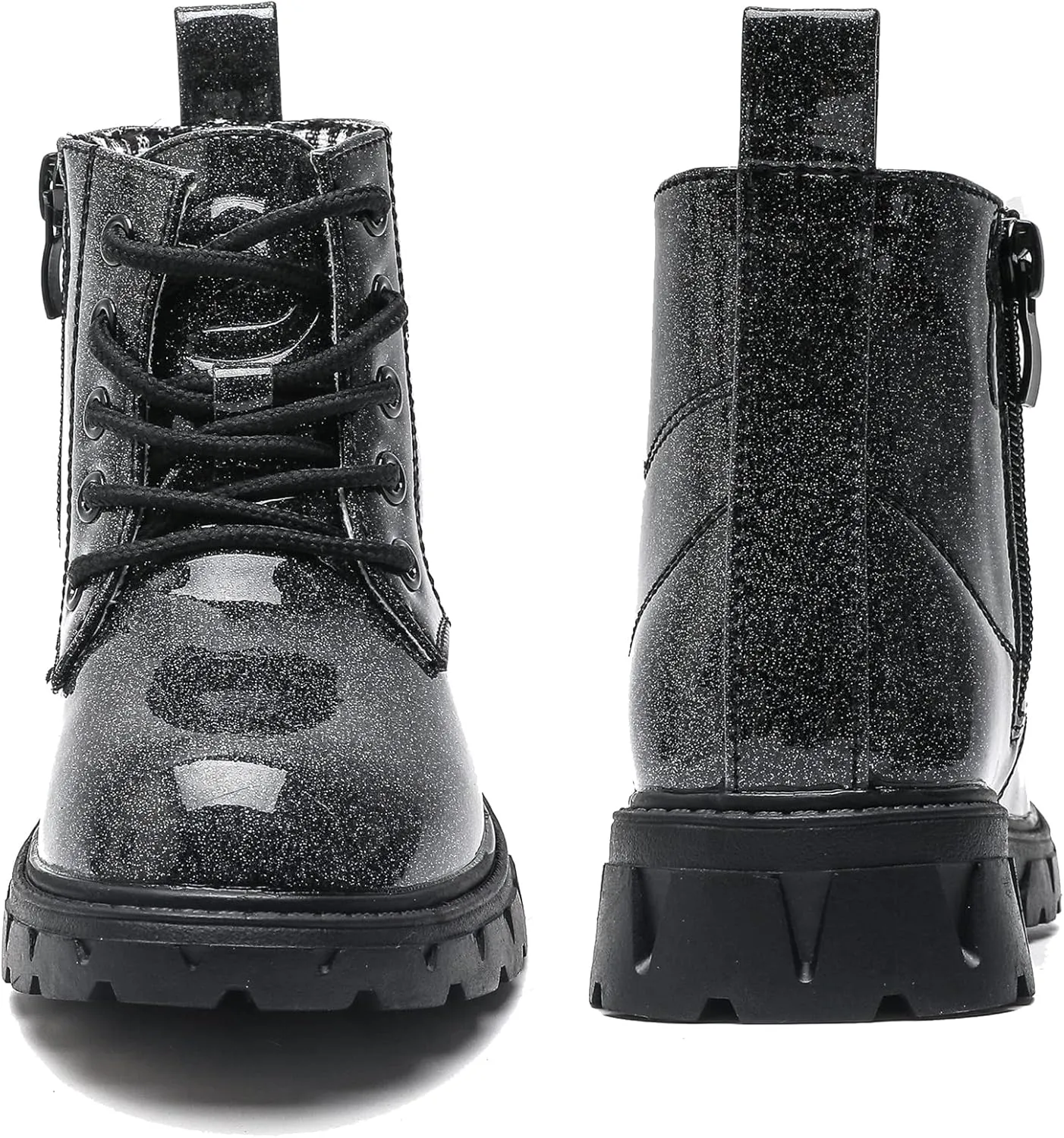 kkdom Boys Girls Waterproof Lace Up Side Zipper Ankle Combat Boots(Toddler/Little Kid/Big Kid)