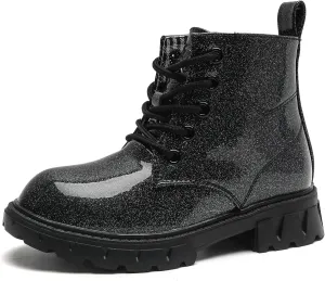 kkdom Boys Girls Waterproof Lace Up Side Zipper Ankle Combat Boots(Toddler/Little Kid/Big Kid)