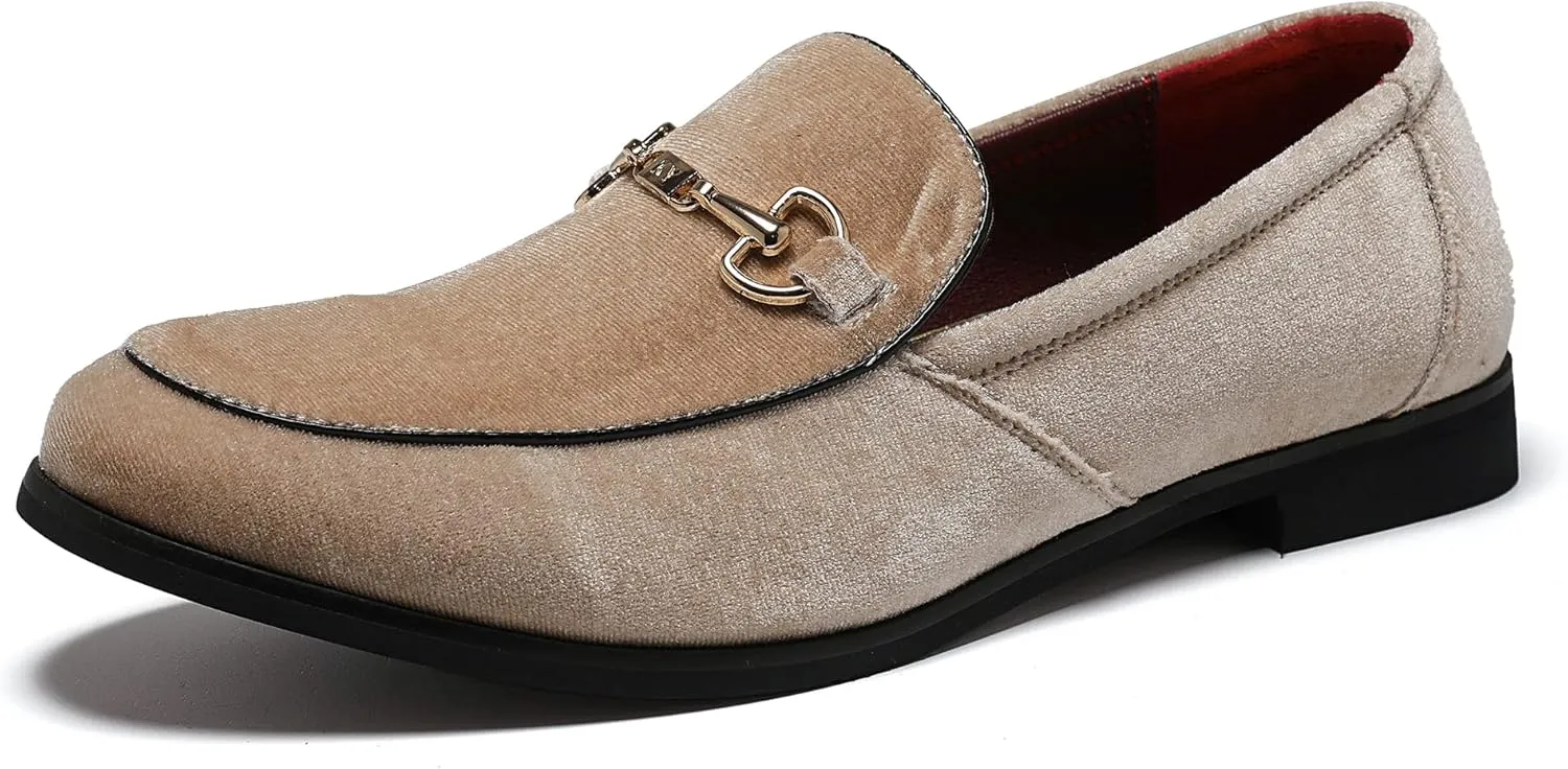 LCQL Men's Luxury Velvet Penny Loafer Shoes Noble Slip-on Suede Loafers Smoking Slippers Plus Size 7-13