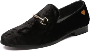 LCQL Men's Luxury Velvet Penny Loafer Shoes Noble Slip-on Suede Loafers Smoking Slippers Plus Size 7-13