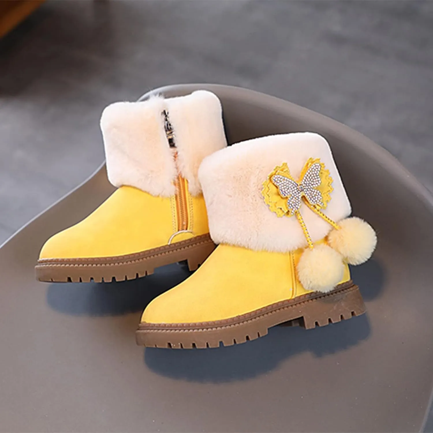 Leopard Rain Boots Kids Fashion Autumn and Winter Girls Snow Boots Thick Bottom Non Kids Winter Boots for Girls Size 1