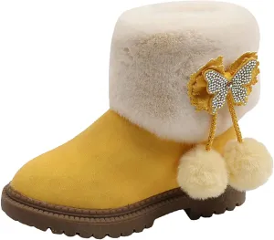 Leopard Rain Boots Kids Fashion Autumn and Winter Girls Snow Boots Thick Bottom Non Kids Winter Boots for Girls Size 1