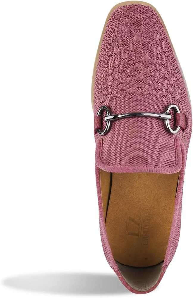 LIBERTYZENO Boys Lizard Print Textile & Leather Kids Slip on Dress Loafer Shoes for Prom Graduation