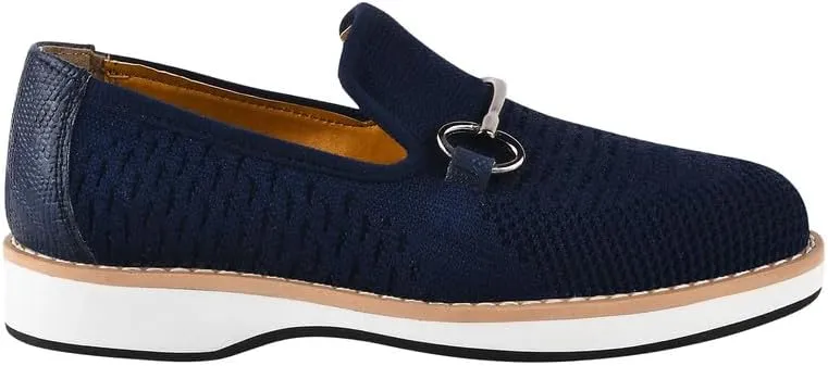 LIBERTYZENO Boys Lizard Print Textile & Leather Kids Slip on Dress Loafer Shoes for Prom Graduation