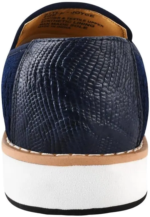 LIBERTYZENO Boys Lizard Print Textile & Leather Kids Slip on Dress Loafer Shoes for Prom Graduation