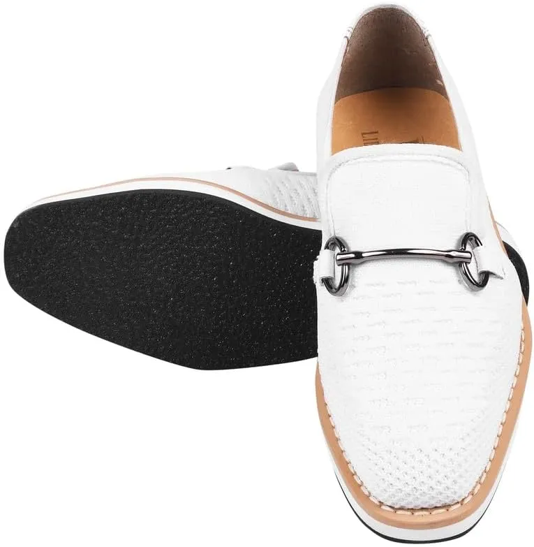 LIBERTYZENO Boys Lizard Print Textile & Leather Kids Slip on Dress Loafer Shoes for Prom Graduation