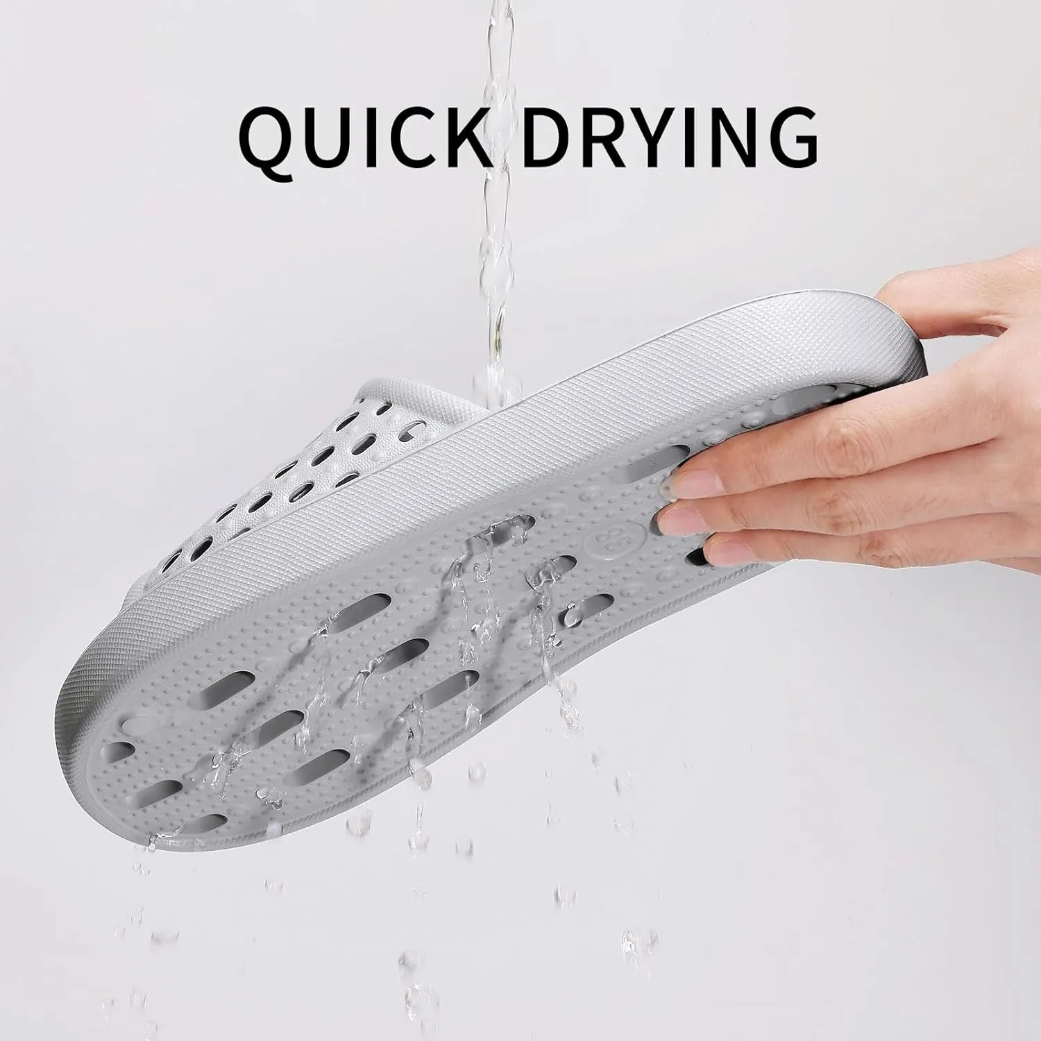 Litfun Shower Shoes for Women Non-Slip Quick Dry Shower Slippers Lightweight Pool Sandals with Drain Holes for College Dorm, Beach, Bathroom & Gym