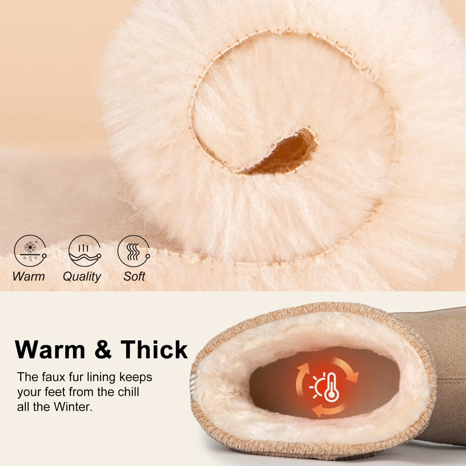 LongBay Women's Warm Chenille Knit Bootie Slippers Memory Foam Comfy Suede Fluffy Faux Fur Memory Foam Boots House Shoes